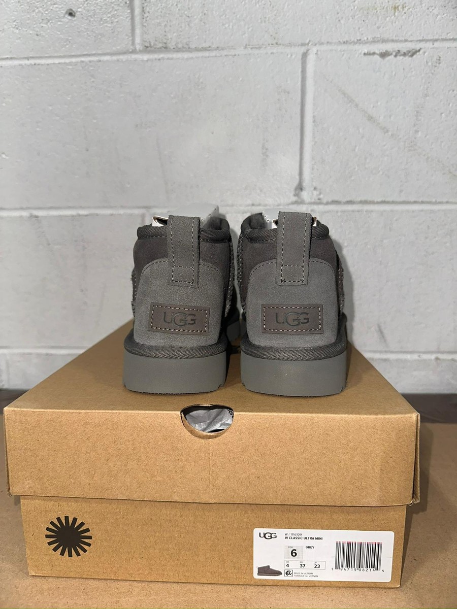 ミドルブーツ UGG Women Boots 1116109GREY Gray 1116109-GREY] UGG Womens Classic Ultra Mini Grey Boots *NEW
