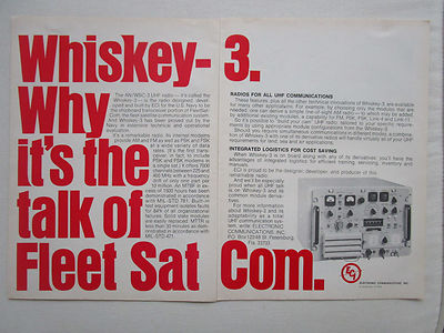 11/1973 PUB ECI ELECTRONIC COMMUNICATIONS AN/WSC-3 FLEET SATCOM NAVY ORIGINAL ANZEIGE