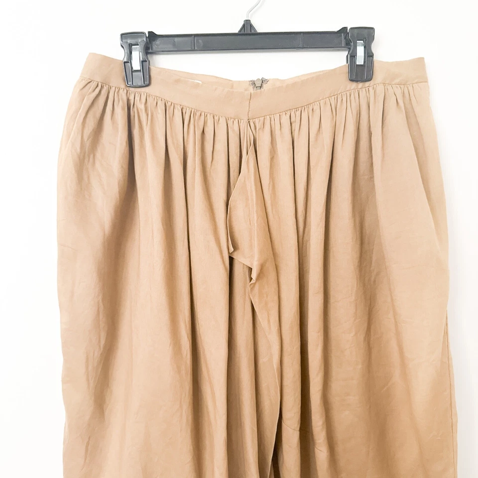 TSE Womens Cotton Pleated Ruffled Pocket Skirt Brown SZ 12 Lagenlook Artsy Boho - Image 2 of 4