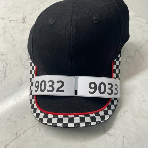 Gorra Race Checker Para Hombre Negra Borde Rojo 100% Algodón Estilo Béisbol Gorra Ajustable - Imagen 6 de 6