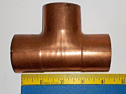 Copper Tee 1-1/2" in x 1-1/2" in x 1-1/2"Sweat Fitting (Mfr. Model 611-11/2)