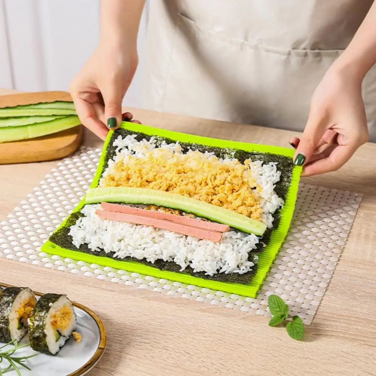 Sushimatte Rollmatte Silikonmatte Sushi Sushimaker 22 cm x 20 cm Sushi Matte