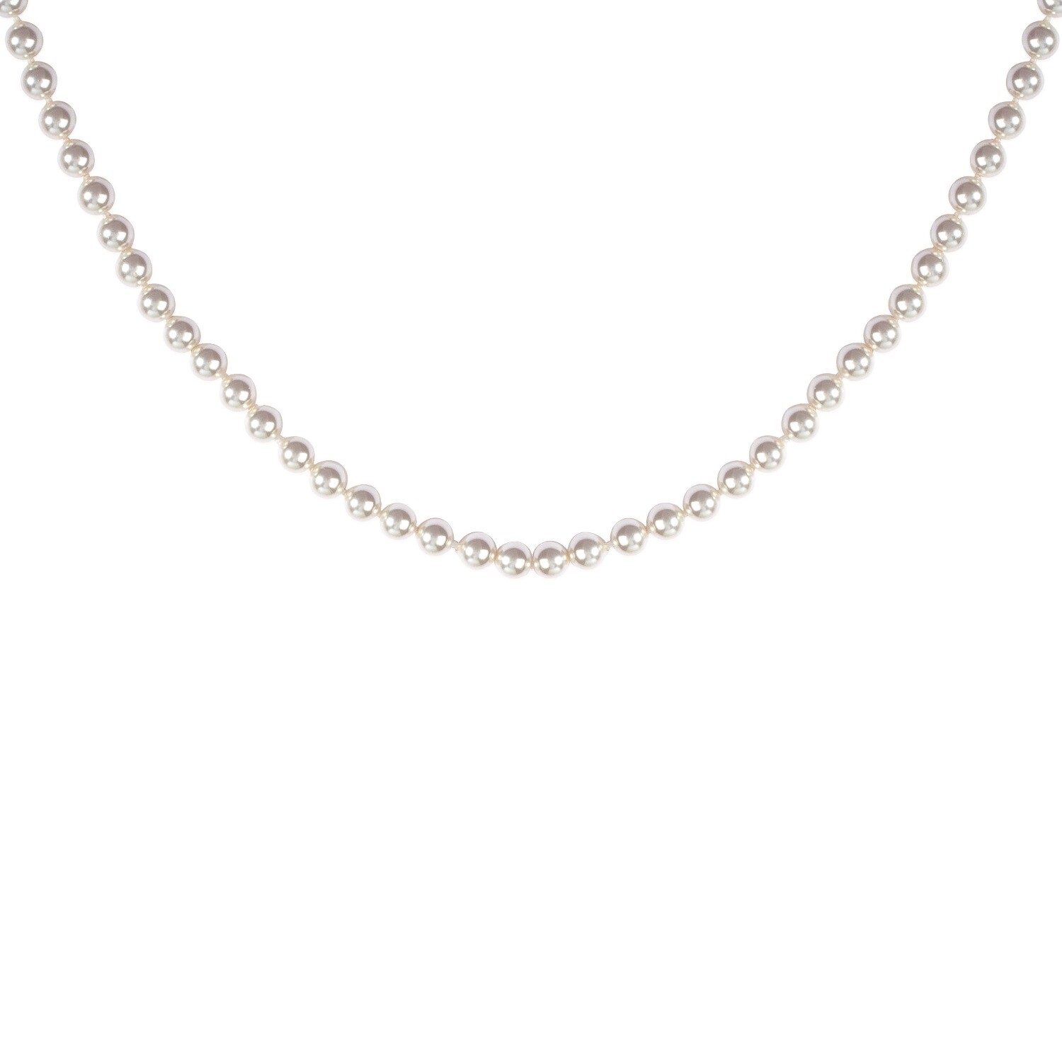 Collier perles de Majorque de 45cm avec fermoir chic plaqué or 18 carats pour femme