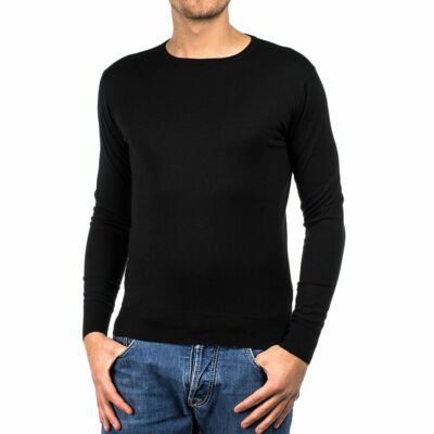 MAGLIA ZINCO UOMO 60% SALE Seta e Cashmere Pullover Nero