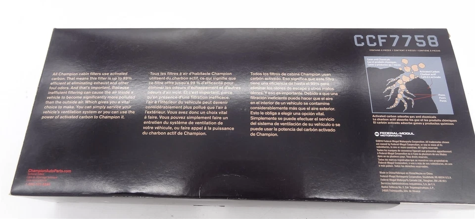 Filtro de aire de cabina Champion, CCF7758 Foto 2 de 2