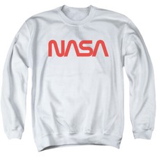 NASA Sweatshirt Worm Logo White Pullover