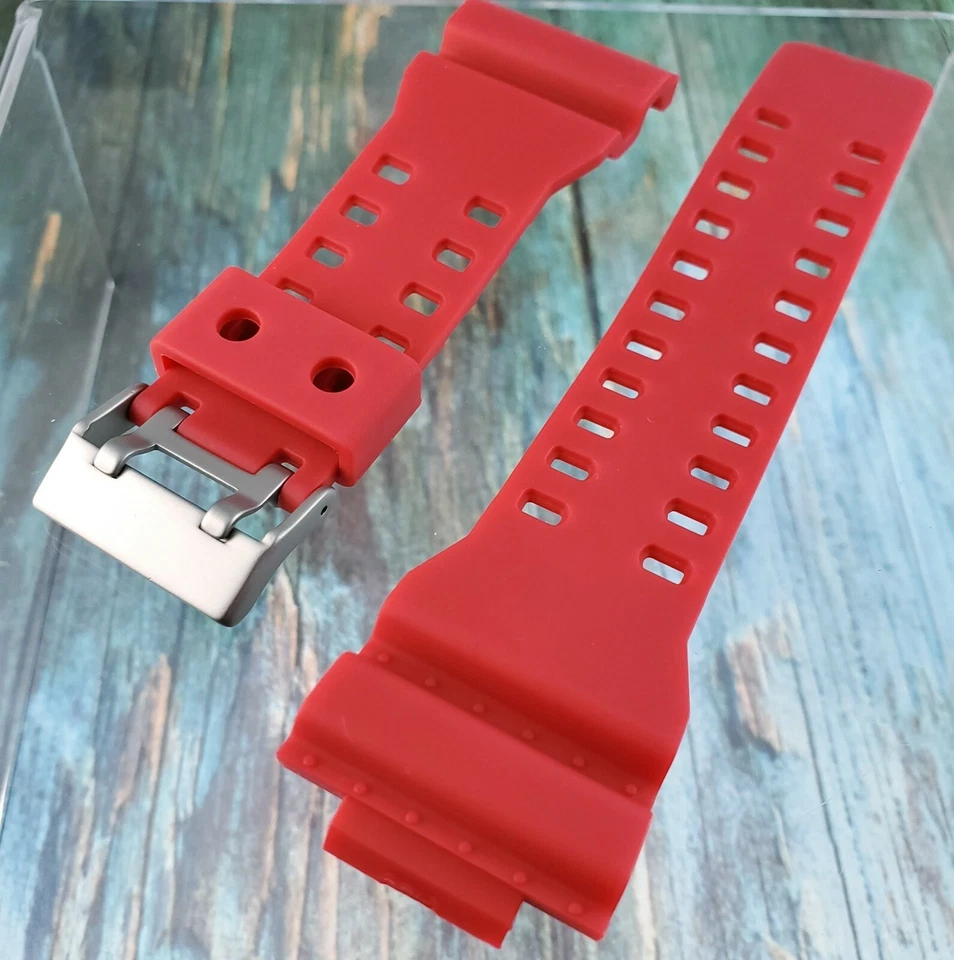 Correa de reloj Hadley Roma 16 mm de ancho roja. Se adapta a Casio G-Shock. MS3220 Foto 3 de 4