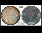 RARE MONSTER TONED PCGS UNC 1878 7TF REV 1879 $1 SILVER MORGAN DOLLAR STUNNER!!