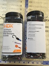Lot of 2 HDX 12 Packs Flat Bungee Cords Assortment NEW Retail 24 total cords