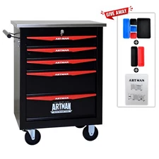 5 Drawer Rolling Tool Box Metal Cart Hardware Storage, Locking, Shop Garage New