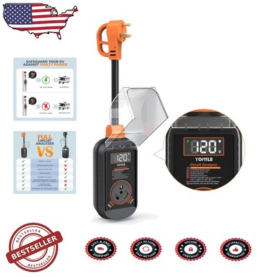 IP67 Waterproof 30A Surge Protector with Full Circuit Analyzer for Camper Safety