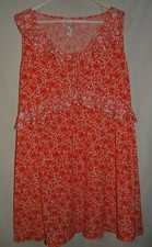 XHILARATION Orange White Floral Design Knit Dress Plus Size 1 NWOT Sleeveless