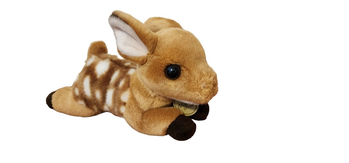 Miyoni Plush Baby Fawn Stuffed Animal Miyoni Realistic 9” Fawn Baby Deer Stuffed Plush Toy Stuffed