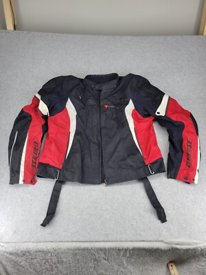 Dainese Motorcycle Jacket Men 62 Red Black Forcefield Pro Lite Back - Has Stain!