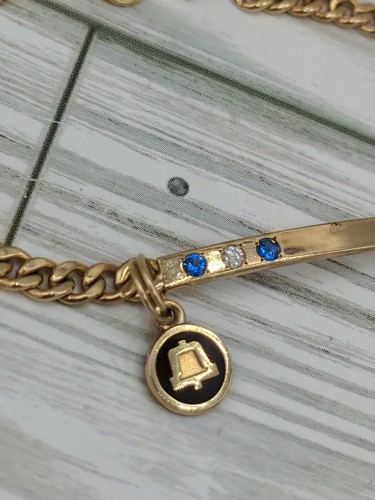 Ohio Bell Employee Vintage Gold Filled & Gemstone Bracelet 7 In - Picture 8 of 9