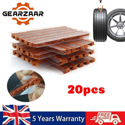 20 Tubeless Tire Tyre Puncture Repair Kit Strips Plug Car Van Truck