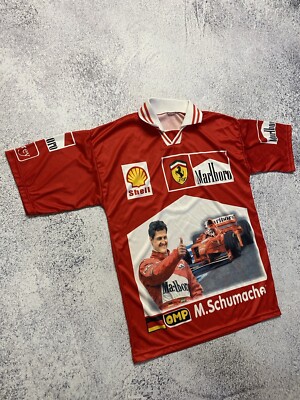 Ferrari Michael Schumaher Marlboro Racing Polo T-Shirt Tee | eBay