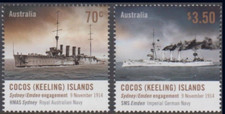 MINT 2014 COCOS ISLAND CENTENARY OF SYDNEY EMDEN ENGAGEMENT STAMP SET