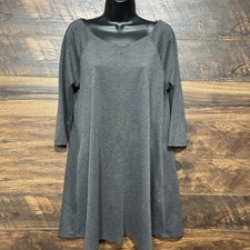 Ronni Nicole Womens Sweater Dress Size 8 Shift Gray Grey 3/4 Sleeves Cozy
