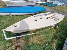 laser 1 sailing dinghy - white - rig size 7 - used