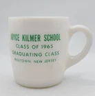 Vintage Joyce Kilmer School Class of 1965 Milk Glass Cup Mug Milltown New Jersey