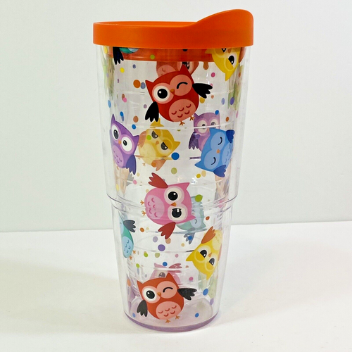 Tervis Tumbler Colorful OWLS 24 oz Insulated Tumbler with Orange Travel Lid - Picture 7 of 11