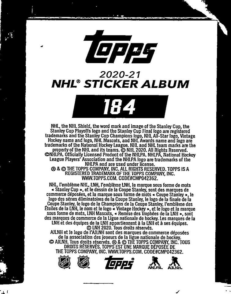 2020-21 Topps NHL Stickers Base #184 Darren Helm - Image 2 of 2