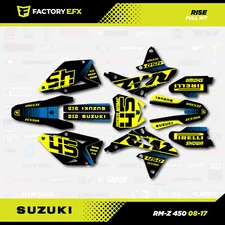 Blk Yellow Blue Rise Racing Graphics Kit fit 08-17 Suzuki RMZ450 Sticker RMZ 450