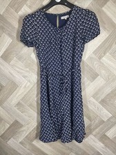 Great Plains London Navy Short Sleeve Horse Shoe Pattern Tea Skater Dress S