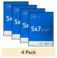 (4 pack) 5x7 Front Loading Tabletop / Wall Picture Frame,Easy Maintenance Black