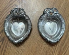 Reed & Barton Sterling Silver x2 Heart Shaped Floral Dishes Set 49g