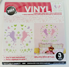 Charming Removable Wall Decals - Unicorns, Butterflies  Flowers NEW/Sealed