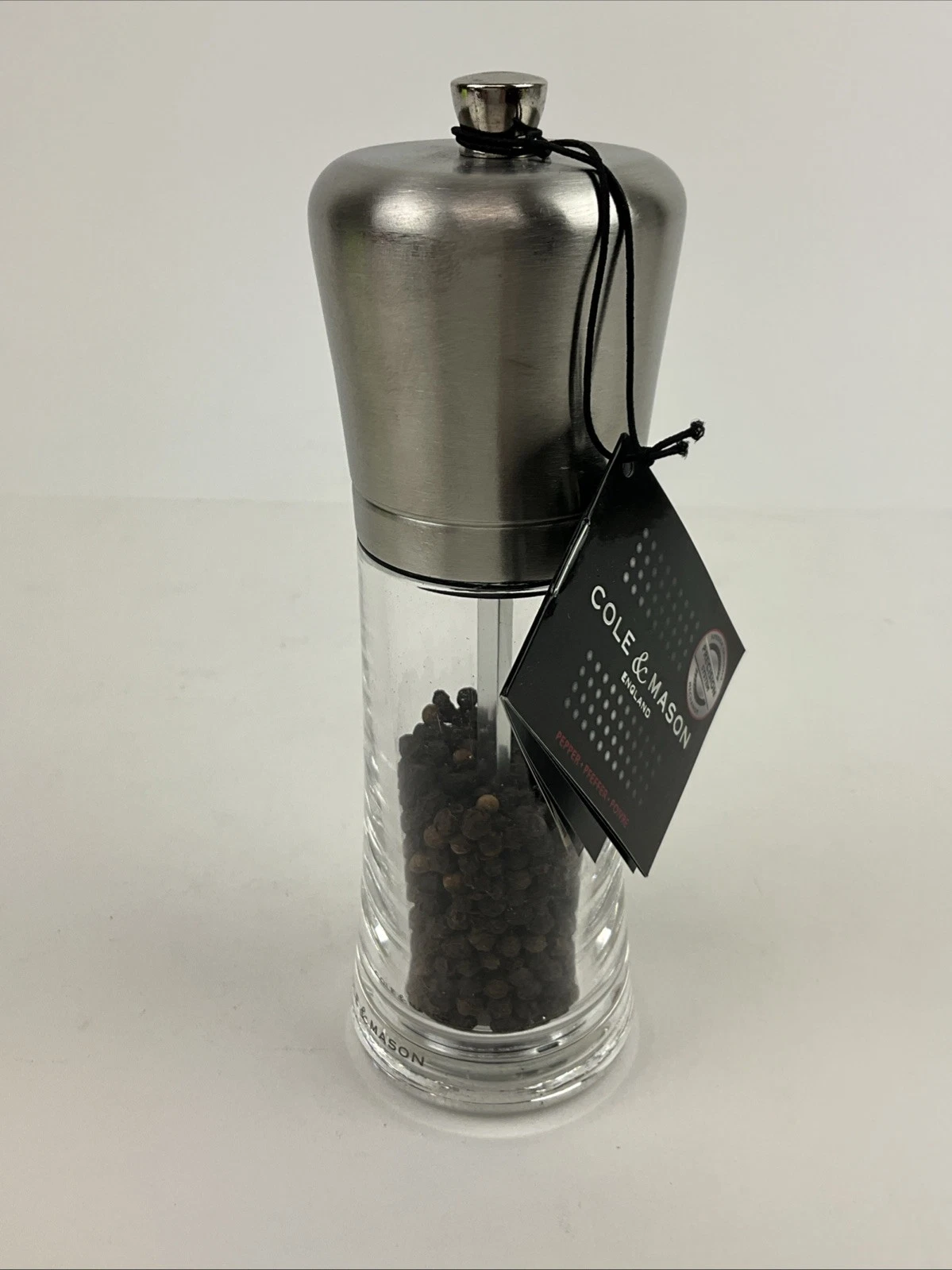Cole & Mason Stainless Steel Pepper Grinder New With Tags No Box