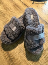 UGG Women's Fluffita Shade Fur Platform Slippers - Shade Sz 8