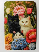 Swap cards Modern playing card back Cats amongst flowers