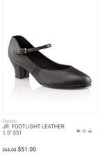 Capezio 551 1.5 Heel Black Jr Footlight Character Shoe 5 M New In Box