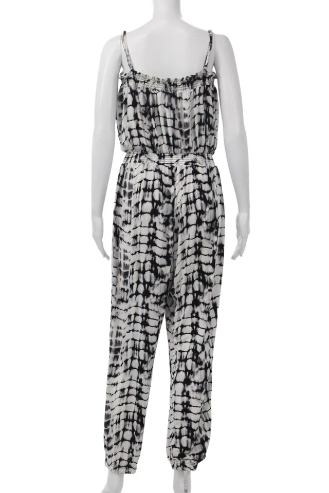 Mono Vince Camuto para mujer negro a rayas cuello cuadrado sin mangas talla M Foto 3 de 4