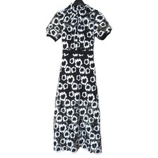 Self-Portrait Flower Lace Maxi Dress SP22-112 Size US2 Black White Women USED