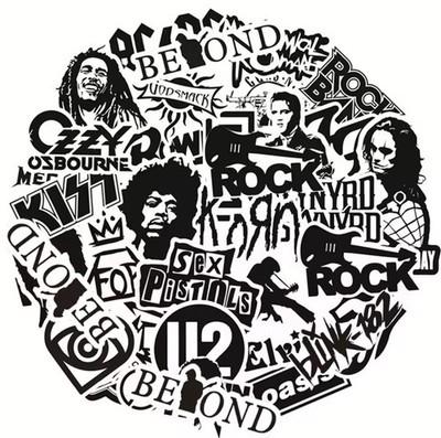 25 Piece Mix Lot 2  Rockstar Stickers Music Classic Rock FREE SHIPPING