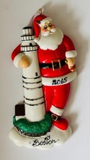 BOSTON 2015 Santa Claus Christmas Ornament Hand Made Good Condition Fast Postage