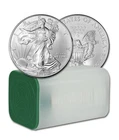 20oz 2008 American Silver Eagle 20 Roll 1 oz Coins .999 Mint Bullion BU Tube Lot