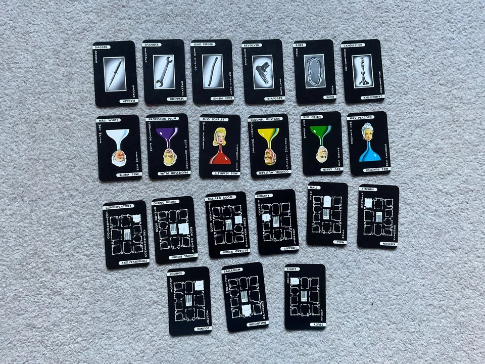 1975 Vintage Cluedo Board Game Waddingtons Art Deco Box 100% Complete VGC - Image 3 of 4