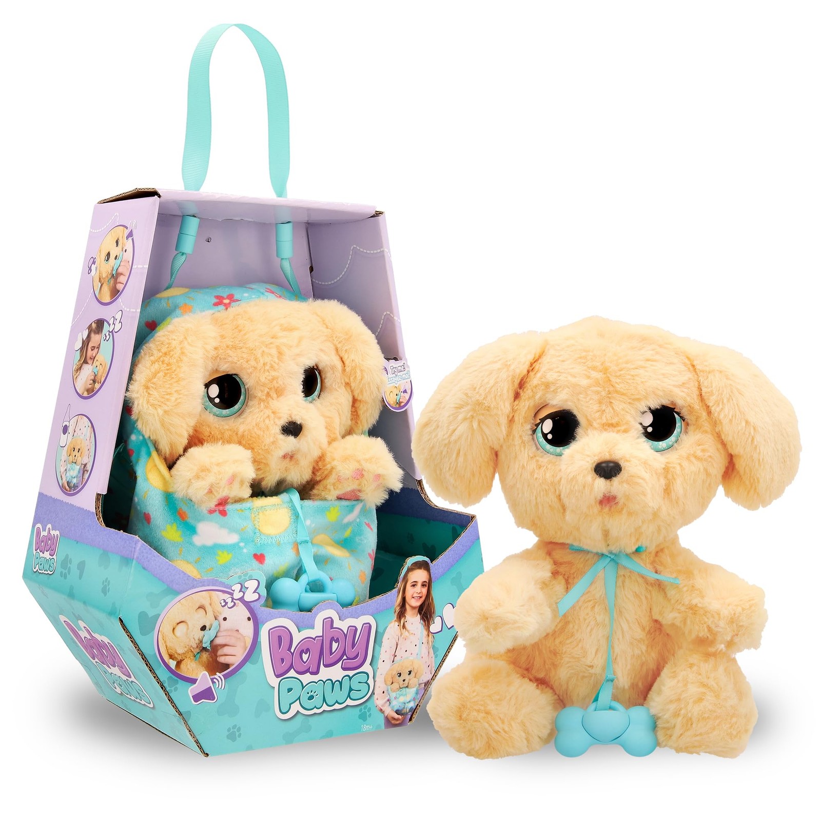 BABY PAWS Labrador, Interactive Plush Puppy With Sounds That Opens And Closes Ey