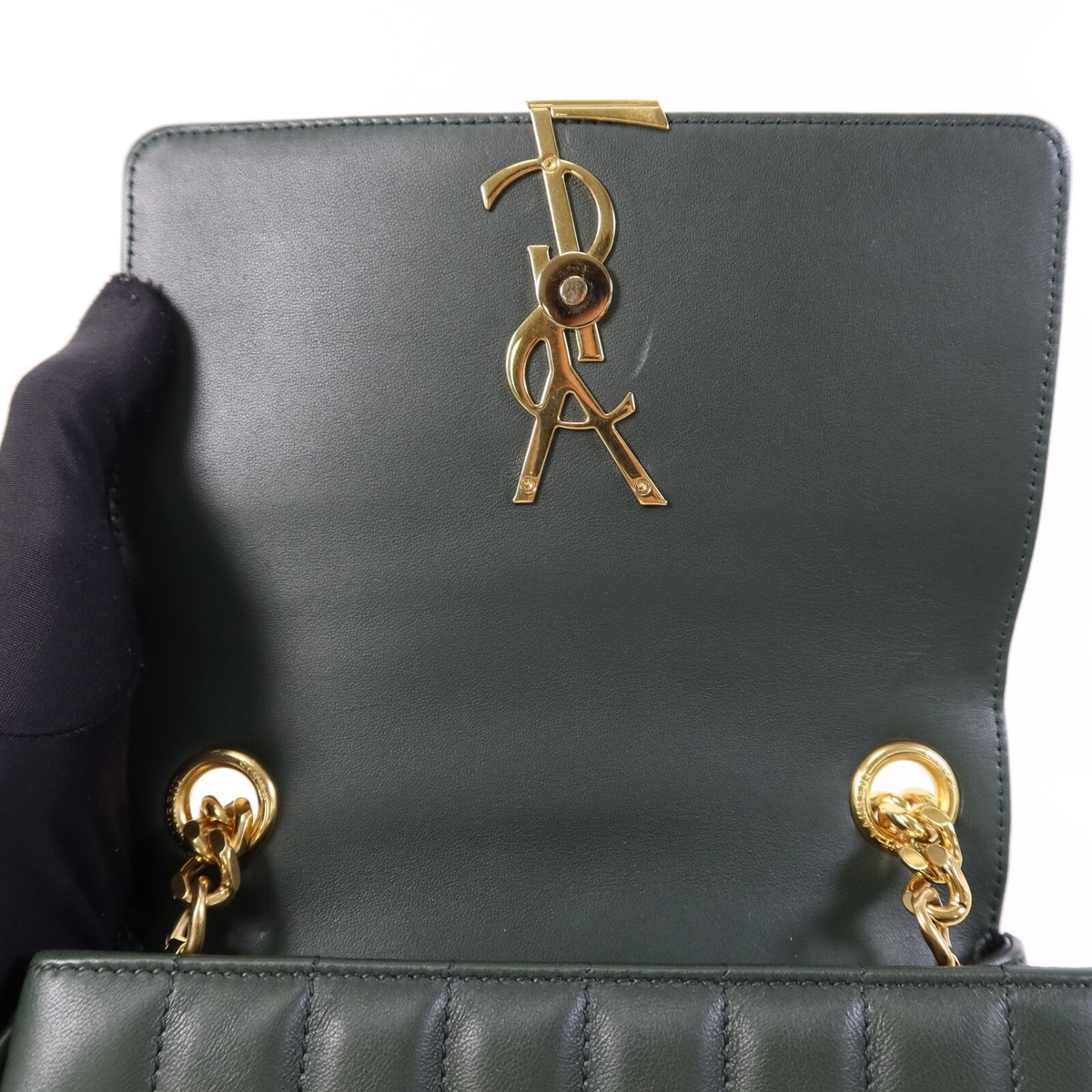 SAINT LAURENT YSL GHW Vicky Shoulder Bag 532612 Lambskin Leather