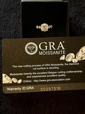 GRA D Color Round Moissanite Solitaire Ring 9...