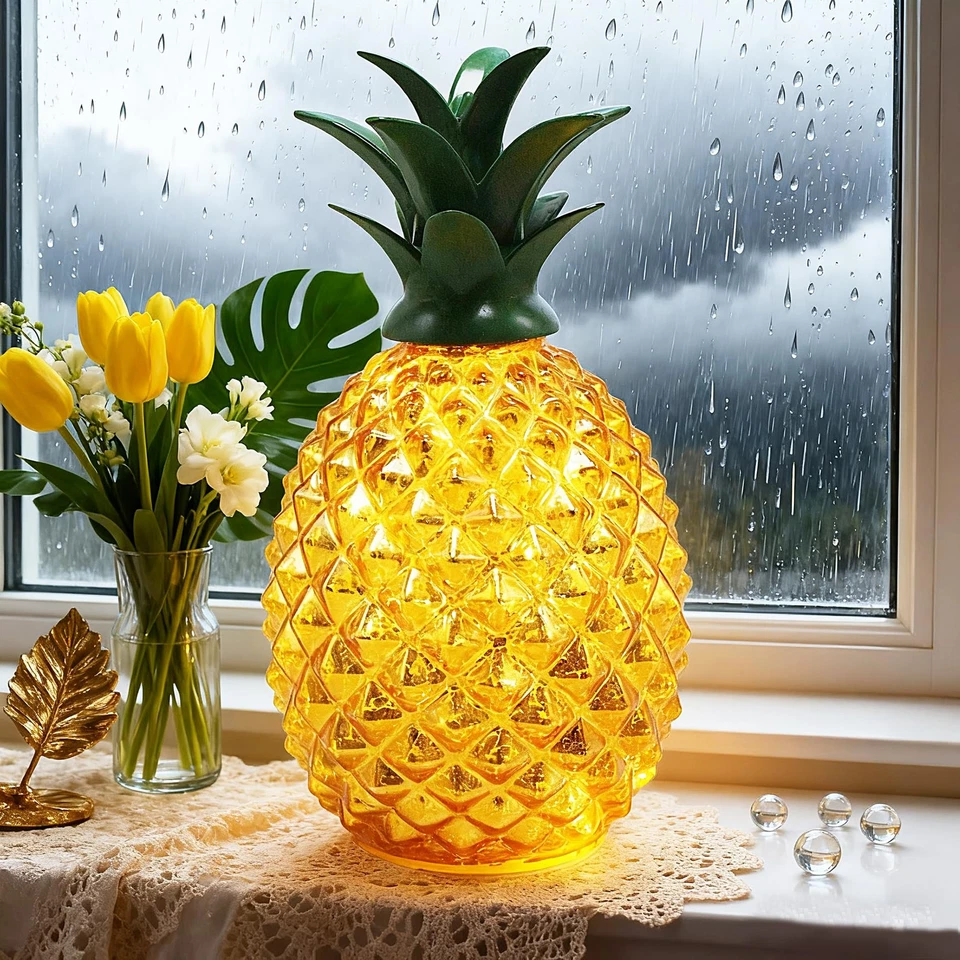 Lámpara Piña Vidrio Mercurio con Temporizador.Luces Decoración Piña,Pestaña Vidrio... Foto 4 de 4