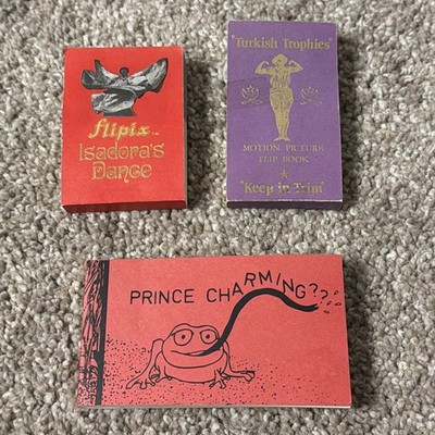 Lot of 3 Flip Books 1980, 1996 Isadora s Dance Turkish Trophies Prince Charming