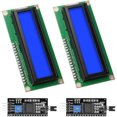 LCD 16x2 I2C Display Modul, Compatible with Arduino Raspberry Pi, Blue Screen