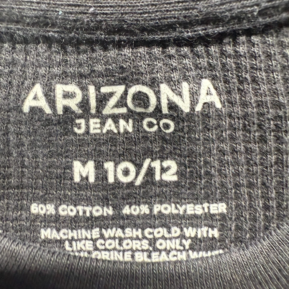 Camiseta Arizona Negra Niños M 10/12 Térmica Tejido Waffle Manga Larga Cuello Redondo Foto 2 de 4