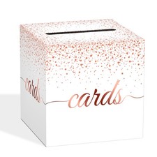 Rose Gold Wedding Card Box Bridal Baby Shower Birthday Graduation Party
